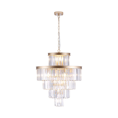 Golden Luxury Crystal Chandelier Modern Chandeliers Lights Fixture Hanging Pendant Light Fixture for Dining Room Bedroom Living Room Dia 23.6 Inch-Gold