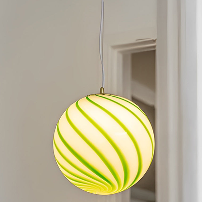 Swirl Glass Globe Pendant Light