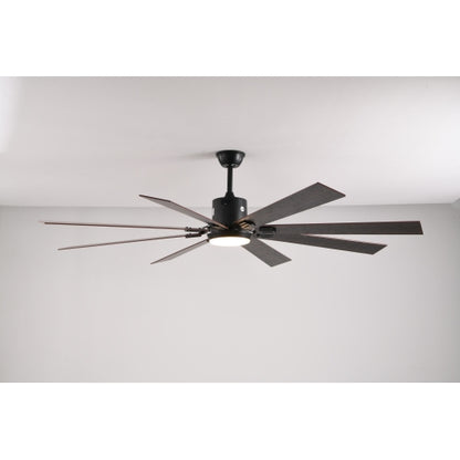 Walnut LED Ceiling Fan Light with 8 Wooden Blades