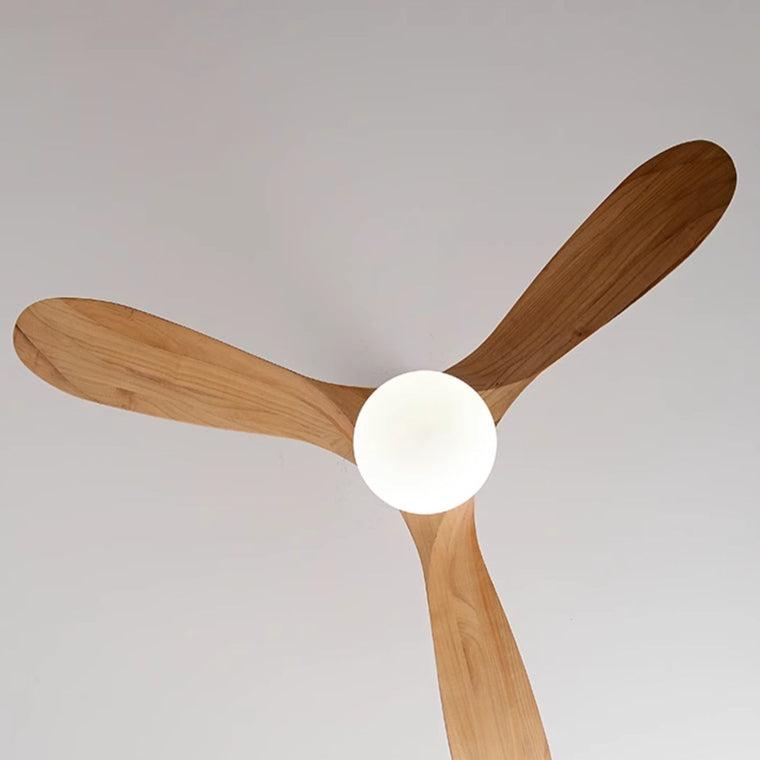 Lampe de plafond en bois avec ventilateur à hélice de 52 po