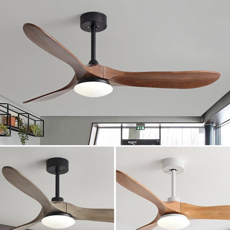 Lampe de plafond en bois avec ventilateur à hélice de 52 po