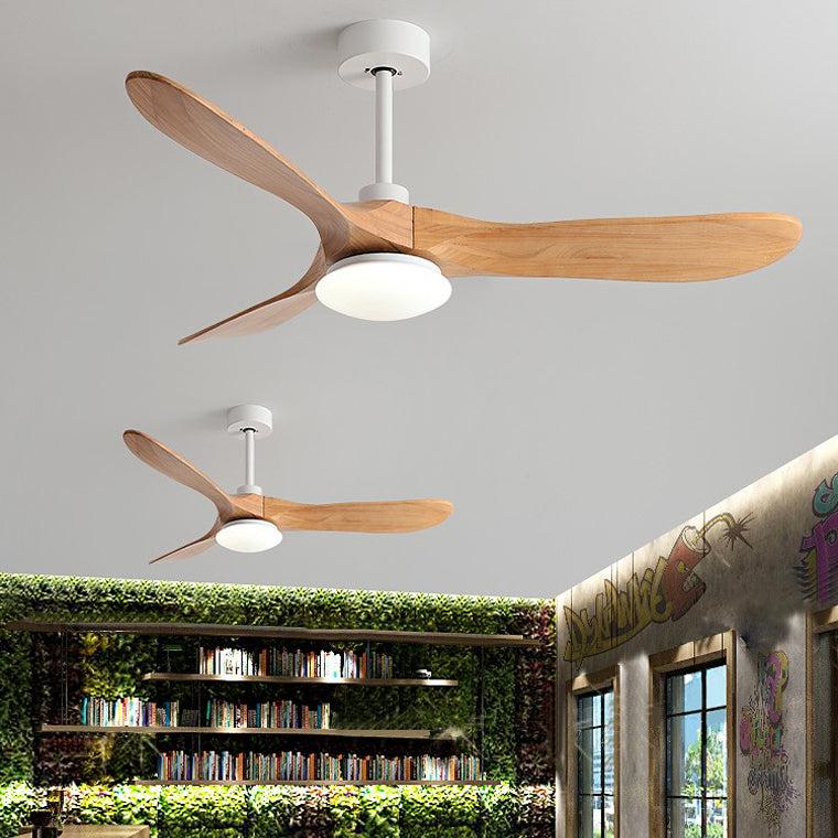 Lampe de plafond en bois avec ventilateur à hélice de 52 po