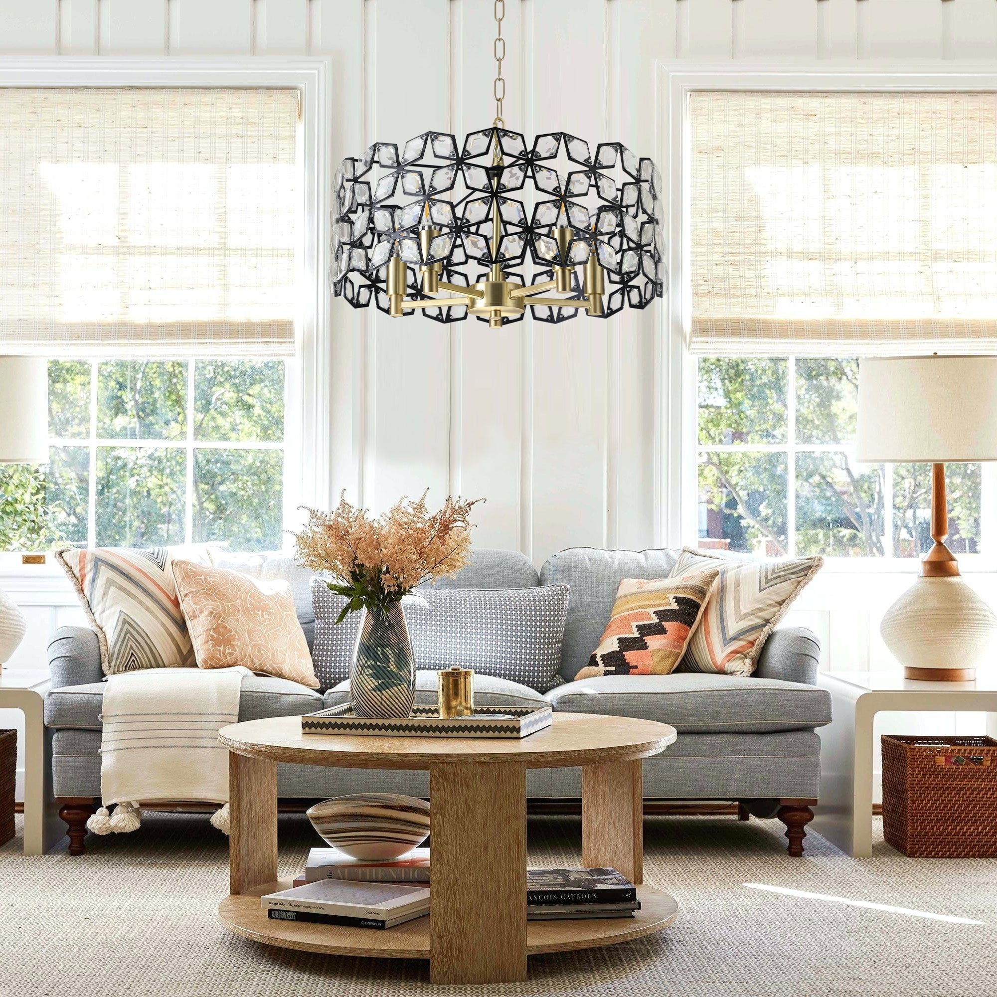 Modern Crystal Chandelier for Living-Room Round Cristal Lamp Luxury Home Decor Light Fixture