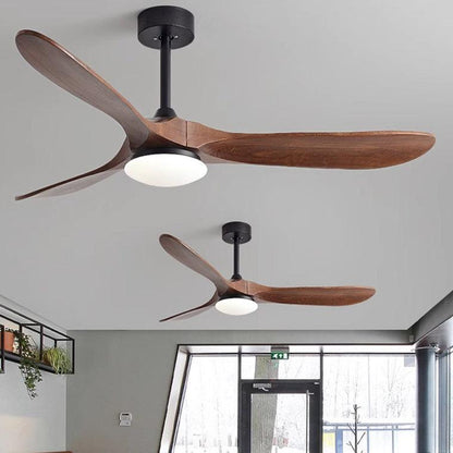 Lampe de plafond en bois avec ventilateur à hélice de 52 po