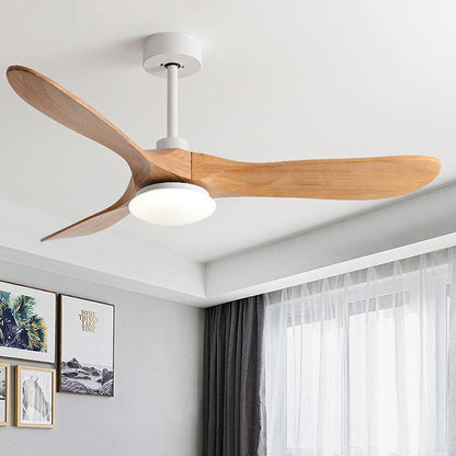 Lampe de plafond en bois avec ventilateur à hélice de 52 po