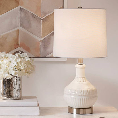 Ceramic White Base Nightstand Table Lamp