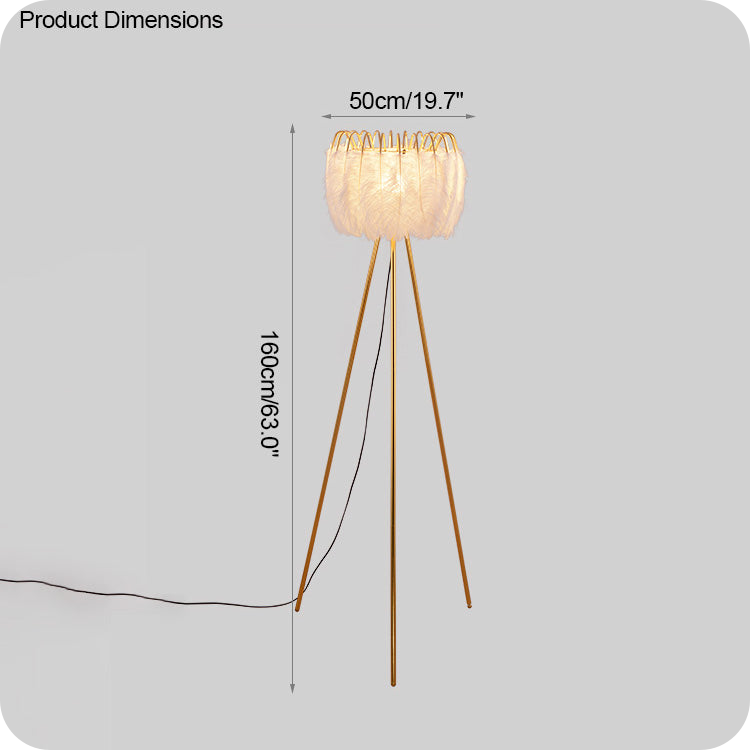 Tripod Feather Floor Lamp