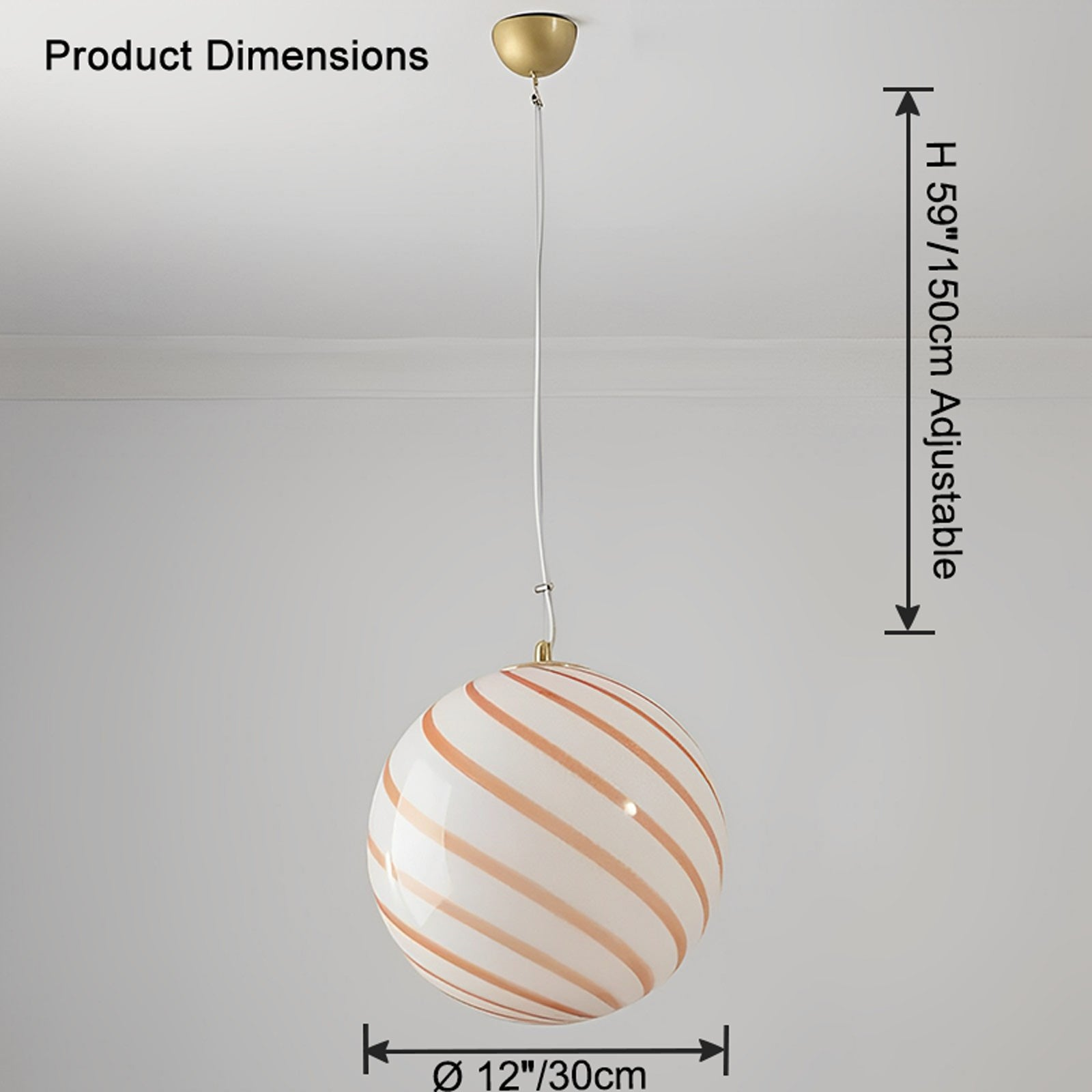 Swirl Glass Globe Pendant Light