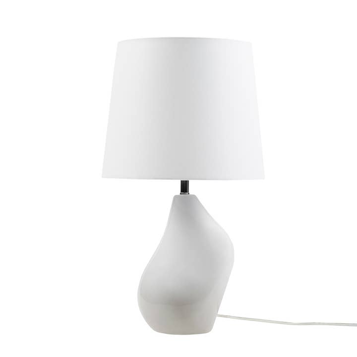 Asymmetrical Ombre Grey Ceramic Table Lamp, Grey