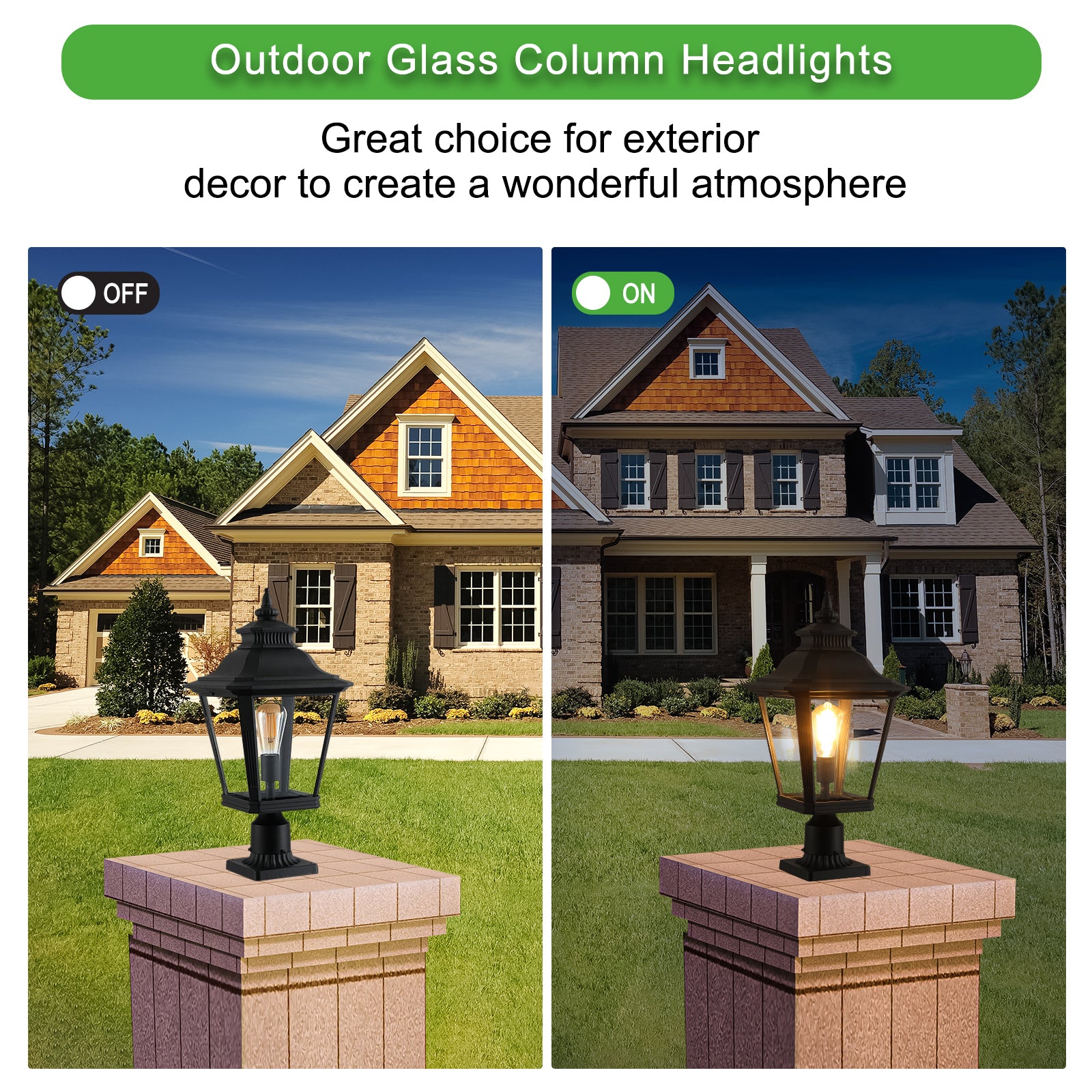 Outdoor Glass Column Headlights 1pack