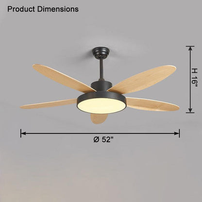 5 Blade Modern Ceiling Fan Lamp