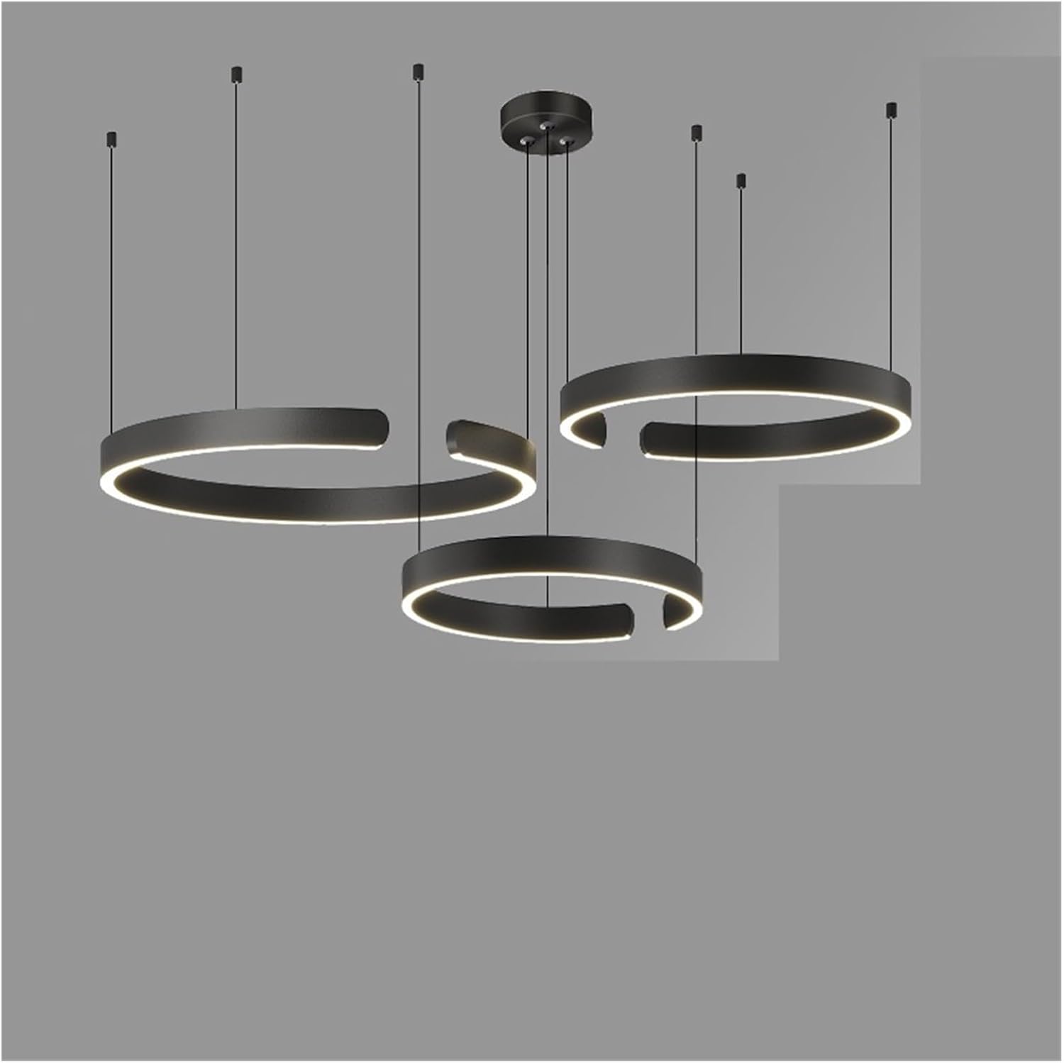 Black/Gold Ring Led Chandelier