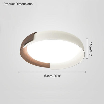 Walnut Grain Round Ceiling Light