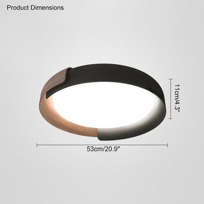 Walnut Grain Round Ceiling Light