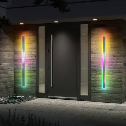 Set of 2 Rgbw Outdoor Waterproof Rectangle Wall Light