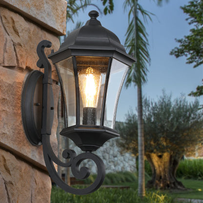 Outdoor Waterproof Glass Retro Wall Lamp with light sense Supports multiple types of light bulbs