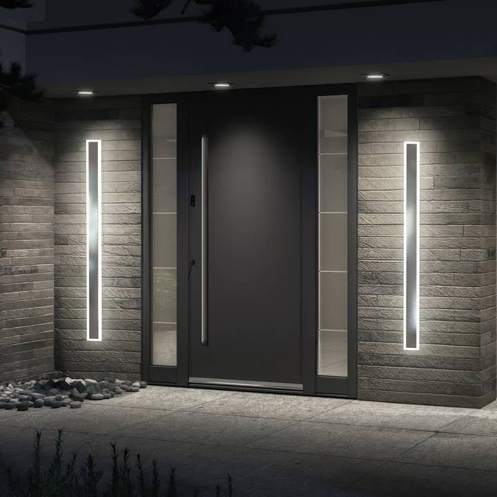 Set of 2 Rgbw Outdoor Waterproof Rectangle Wall Light