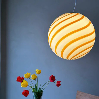 Swirl Glass Globe Pendant Light