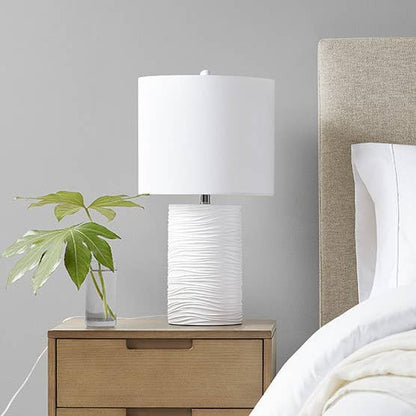 Dimmable Textured Table Lamp, Matte White