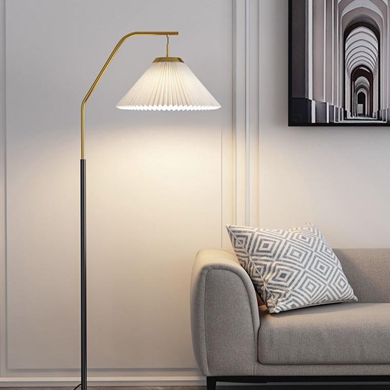 Pleated Hanging Floor Lamp