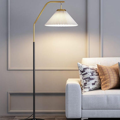 Pleated Hanging Floor Lamp