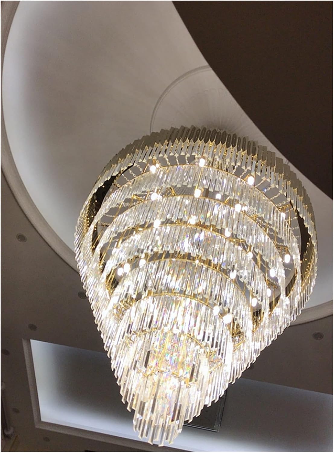 Tiered Gold Crystal Chandelier