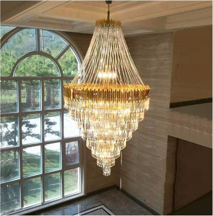 Tiered Gold Crystal Chandelier