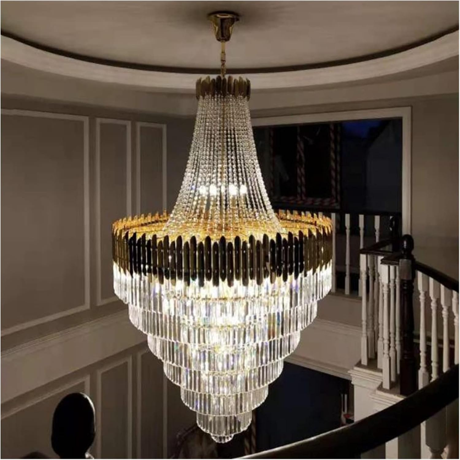 Tiered Gold Crystal Chandelier