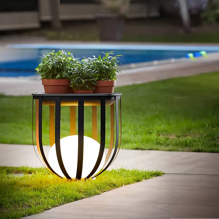 Solar Powered Outdoor Garden Flower Stand Led Garden Planter