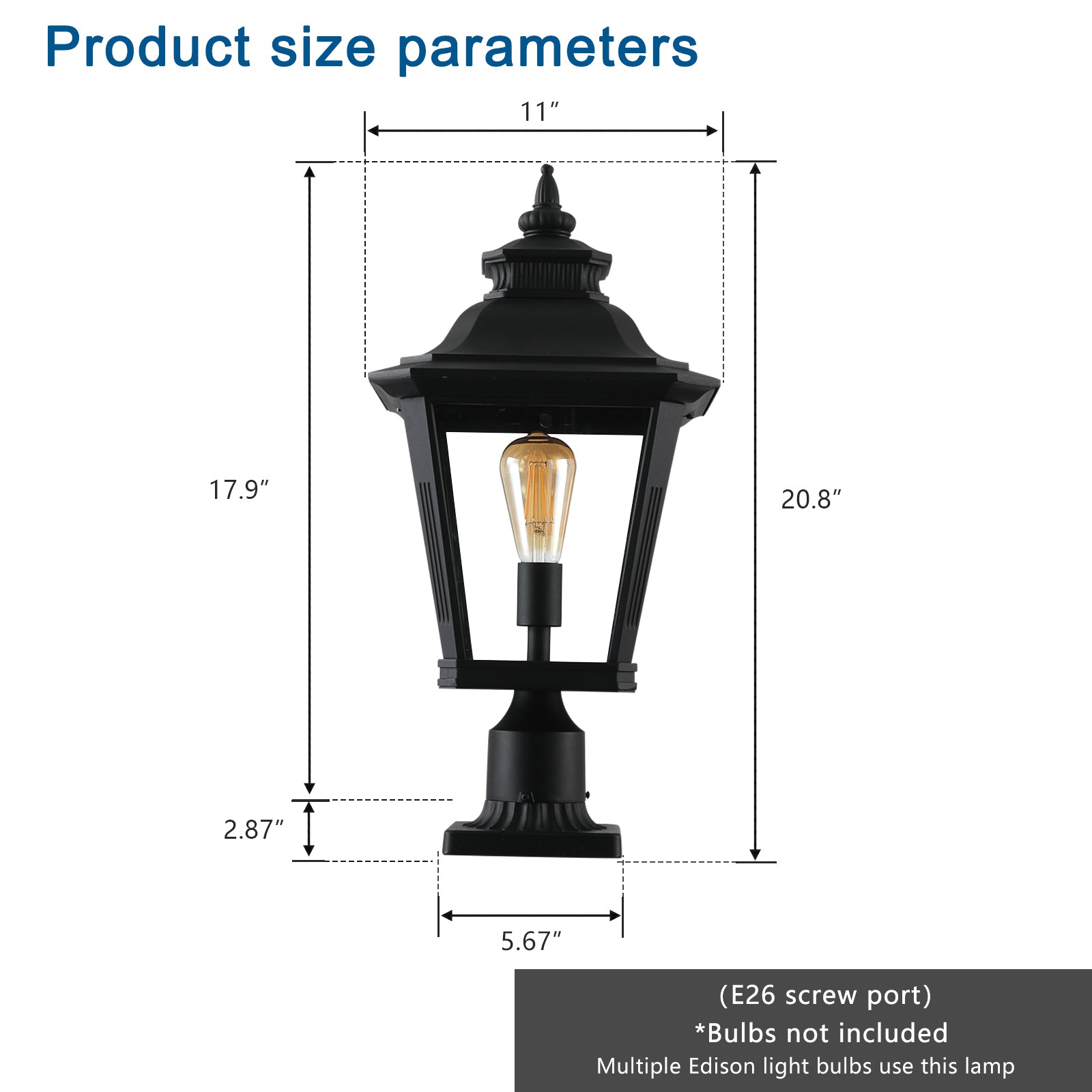 Outdoor Glass Column Headlights 1pack