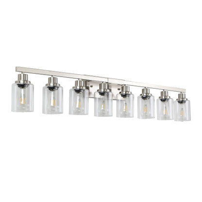 Modern Bathroom Vanity Light Fixture - Brushed Nickel Finish with Clear Glass Shades(No Bulbs)