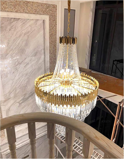 Tiered Gold Crystal Chandelier