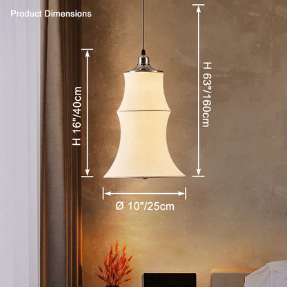 Long Lantern Silk Pendant Light