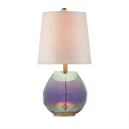 Colored Glass Base Bedroom Table Lamp