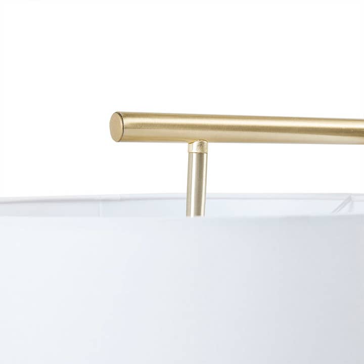 Angular Gold Floor Lamp with White Shade