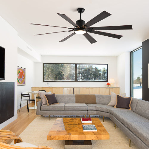 72" Walnut LED Ceiling Fan