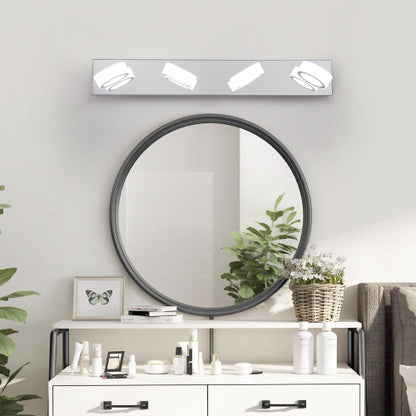 29" Modern 4-Light LED Vanity Light, Sleek Chrome Bathroom Wall Light Fixture for Mirror, Shower, and Bathroom Decor