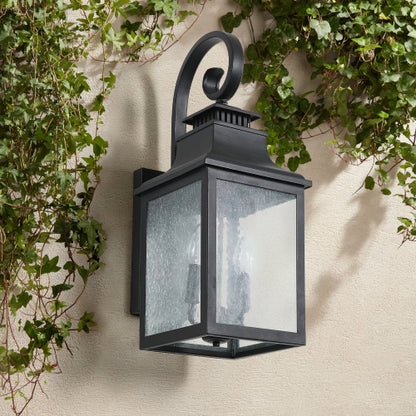 Large Outdoor Wall Lamps With Glass Supports multiple types of light bulbs