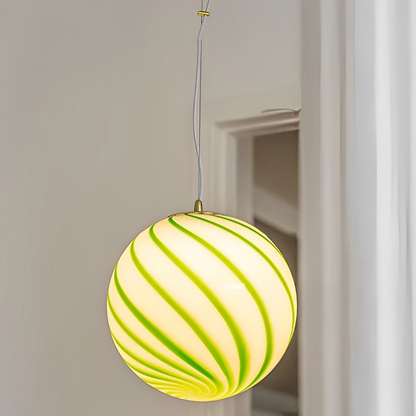 Swirl Glass Globe Pendant Light