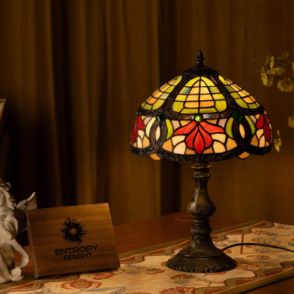 Crimson Bloom Tiffany Table Lamp