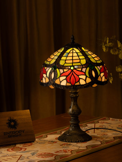 Crimson Bloom Tiffany Table Lamp