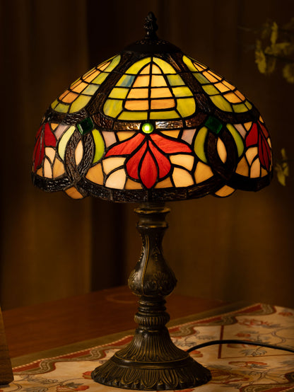 Crimson Bloom Tiffany Table Lamp