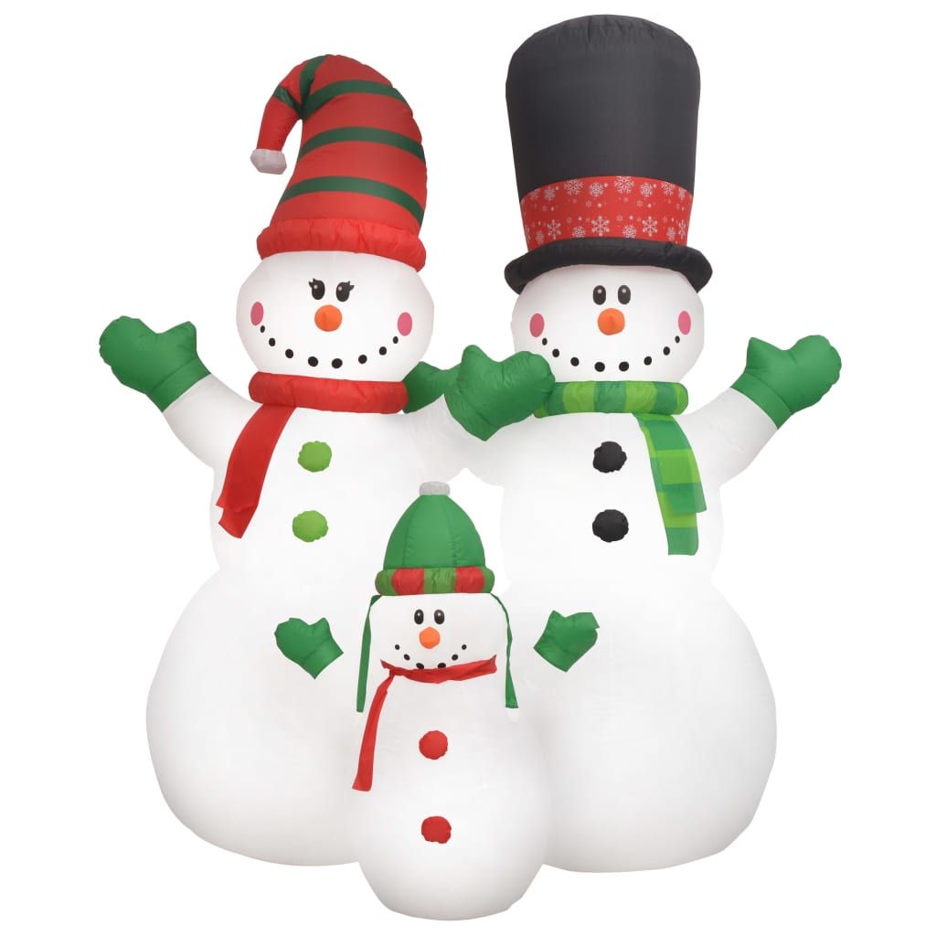 Inflatable Snowman Family with LEDs8 ft