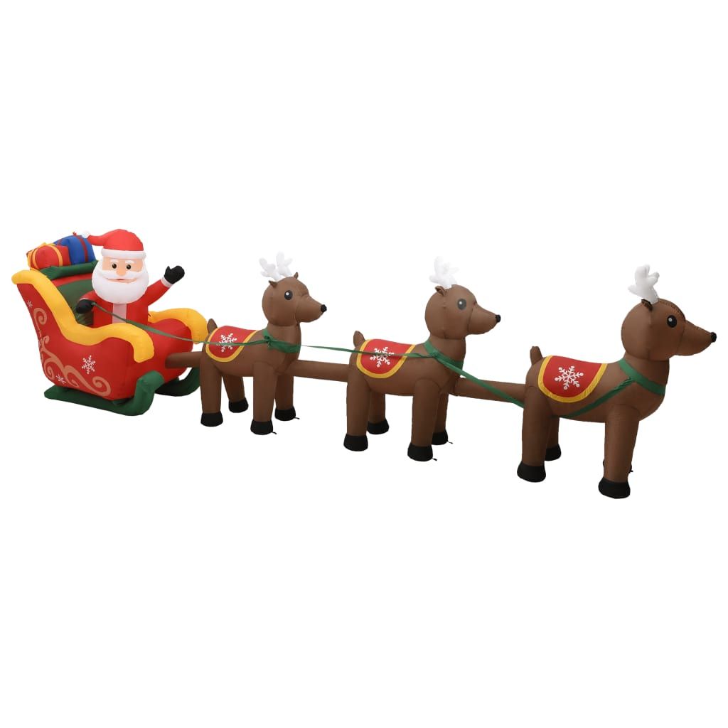 Christmas Inflatable Santa and Reindeer Decoration LED 192.9"