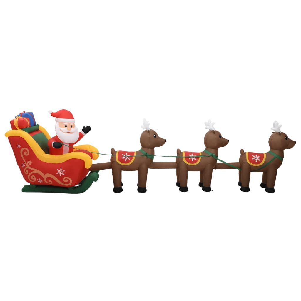 Christmas Inflatable Santa and Reindeer Decoration LED 192.9"