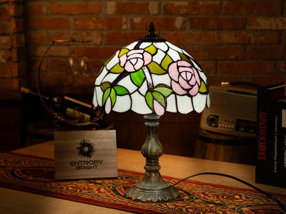 Rose Garden Glow Tiffany Table Lamp