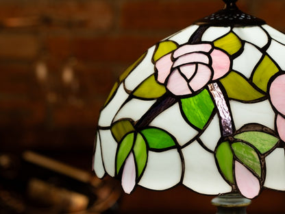 Rose Garden Glow Tiffany Table Lamp