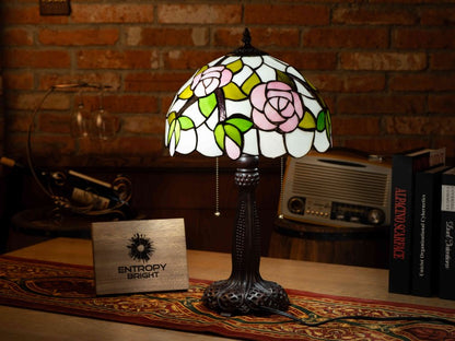 Rose Garden Glow Tiffany Table Lamp