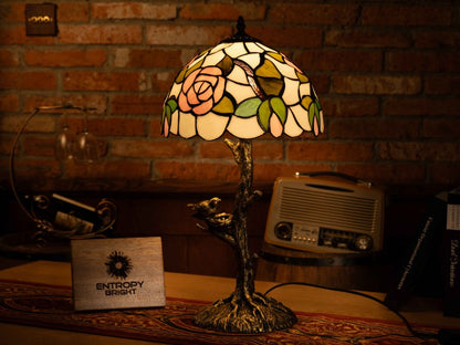 Rose Garden Glow Tiffany Table Lamp