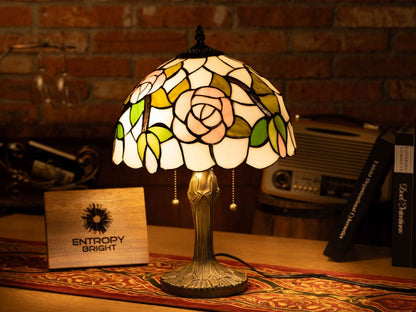 Rose Garden Glow Tiffany Table Lamp